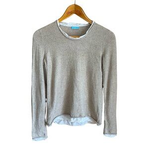 J McLaughlin 100% Cashmere Ruffle Sweater Beige XS